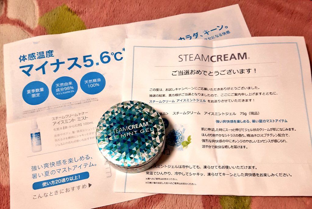 スチームクリーム アイスミント ジェル/STEAMCREAM/ボディローションを使ったクチコミ(1枚目)