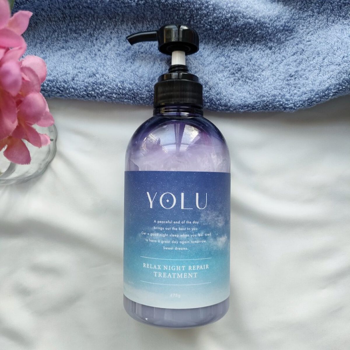 リラックスナイトリペア シャンプー／トリートメント トリートメント本体 475g/YOLU/市販シャンプーを使ったクチコミ（2枚目）