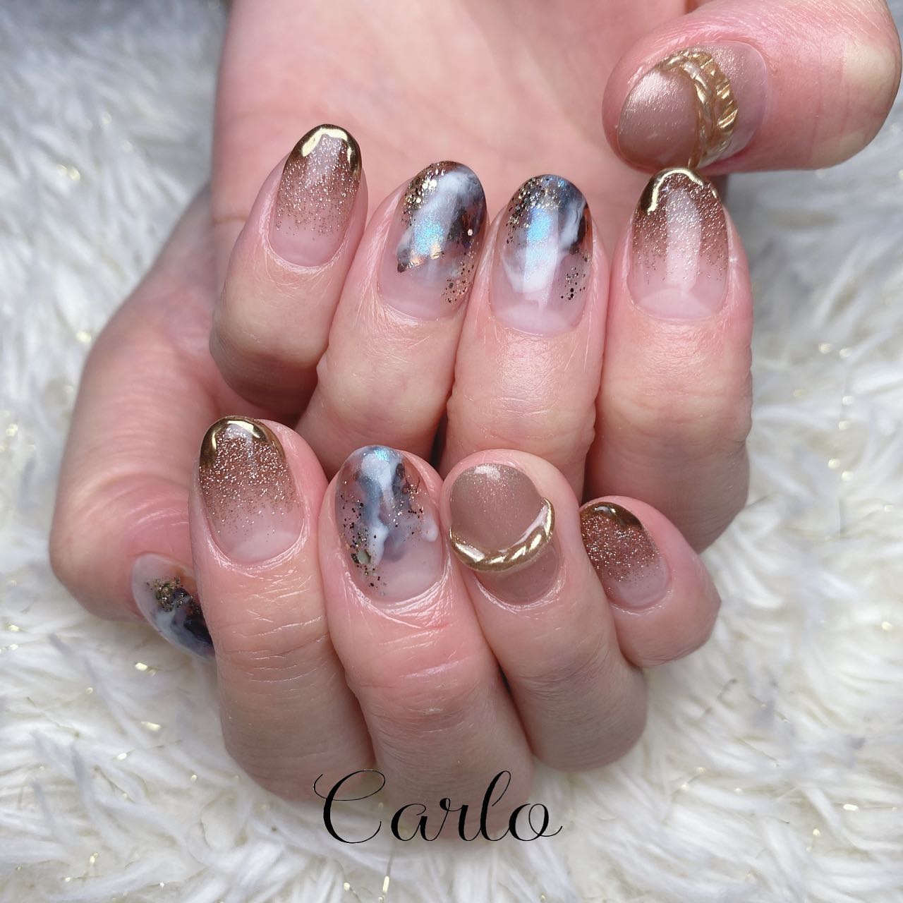 #ジェルネイル,#ネイル,#ロングネイル,#ニュアンスネイル,#ミラーネイル,#マグネットネイル,#手書きネイル,#トレンドネイル,#大人ネイル,#ボーホーネイル,#リングネイルのネイルデザイン