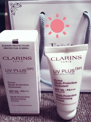 UVプラス 5P モイスチャライジング マルチ デイ スクリーン  ローズ(30ml)/CLARINS/日焼け止め・UVケアを使ったクチコミ（1枚目）