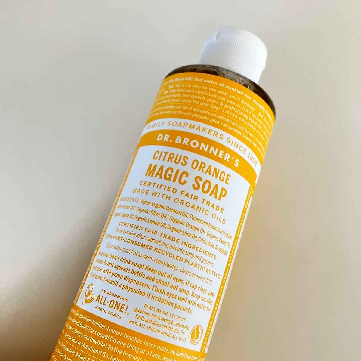 マジックソープ シトラスオレンジ/ドクターブロナー/ボディソープを使ったクチコミ(1枚目)