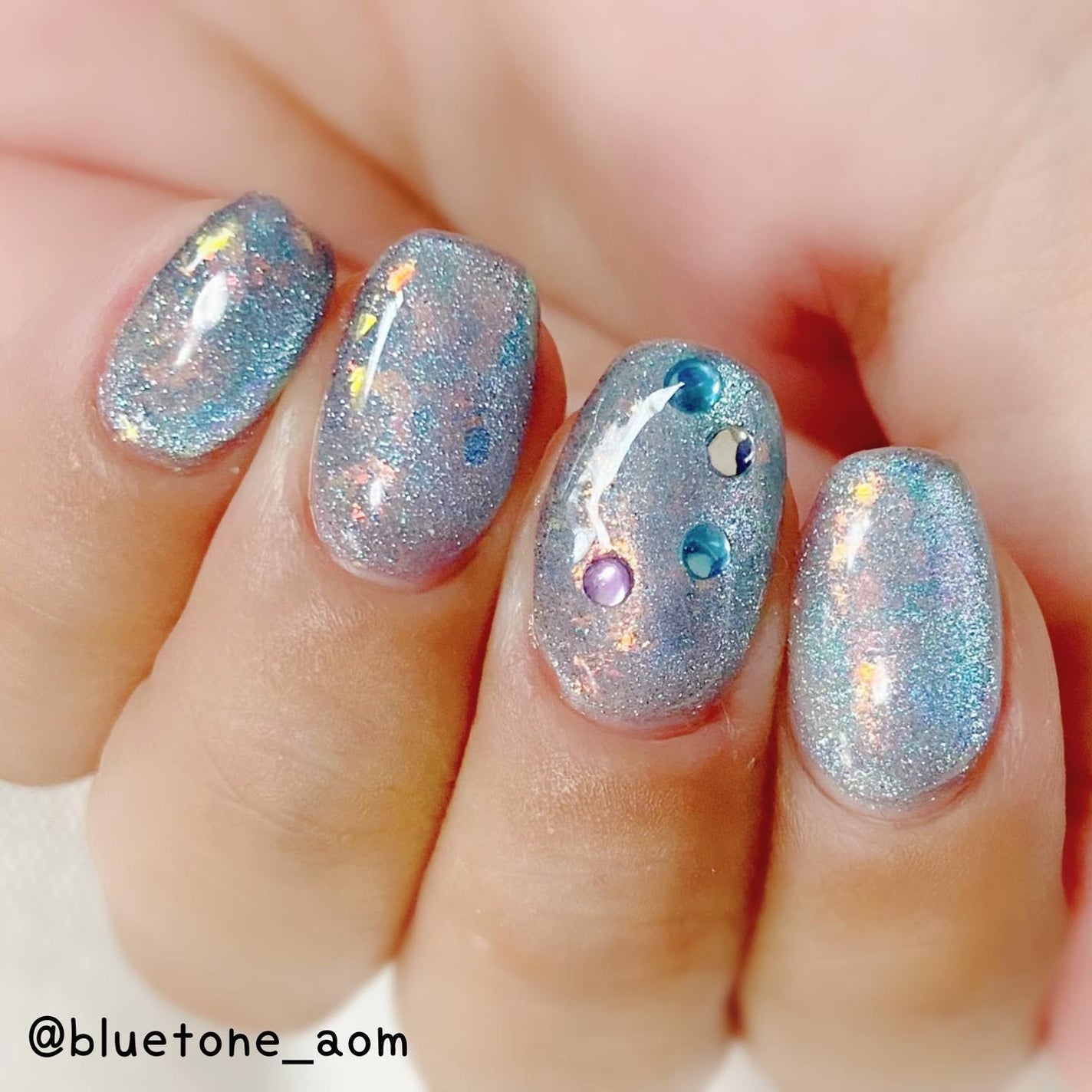 オーロラエフェクトフレーク/ネイル工房/ネイルチップ・パーツを使ったクチコミ(4枚目)