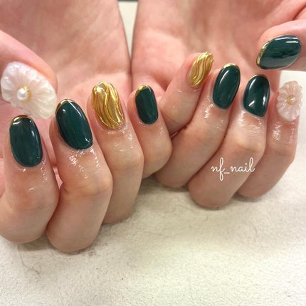 #ネイル,#ジェルネイル,#ニュアンスネイル,#キラキラネイル,#夏ネイル,#ぷっくりネイル,#ぷっくりフラワーネイルのネイルデザイン