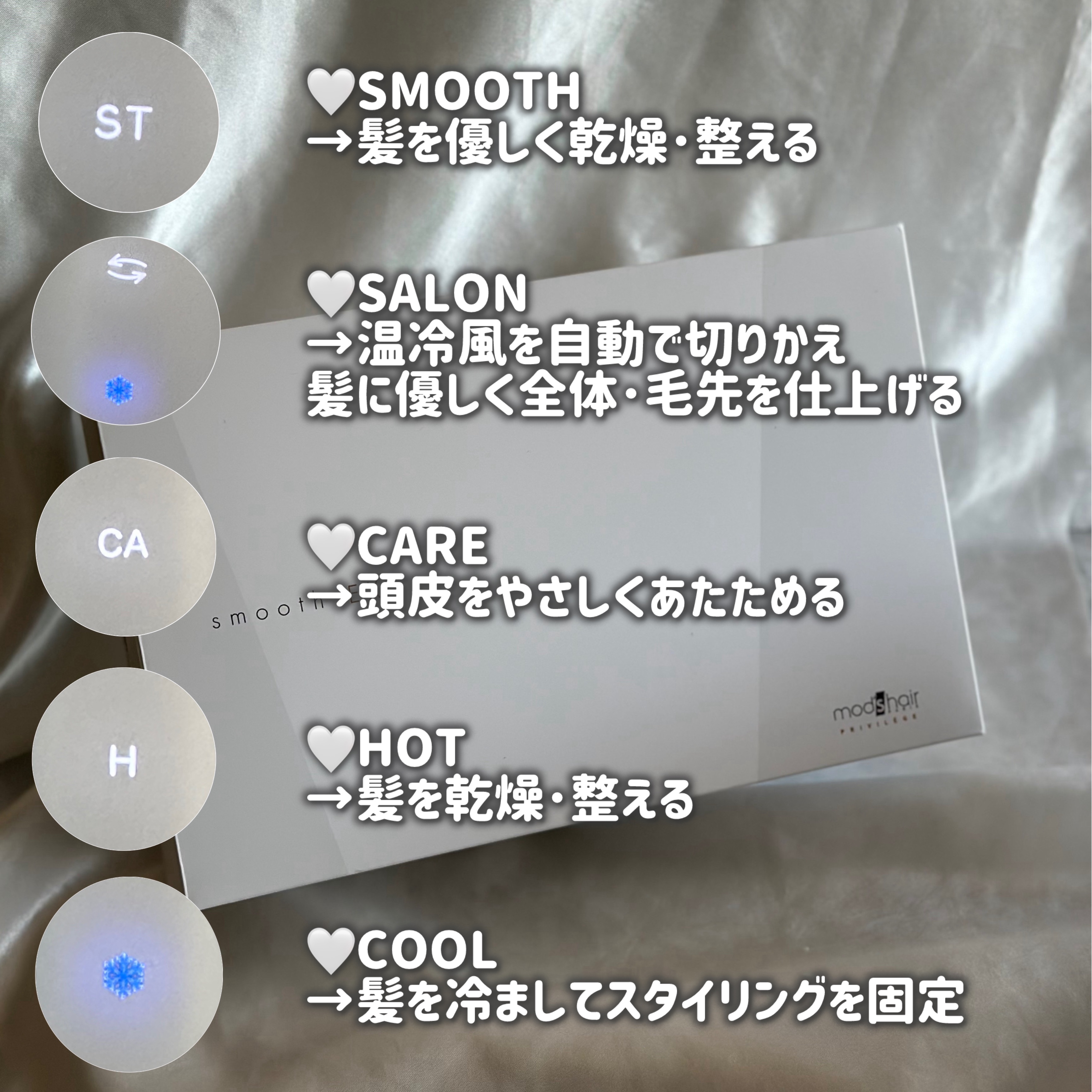 プリヴィレージュ　モッズ・ヘアドライヤー スムーズEX（MHD-1263）/mod's hair/ドライヤーを使ったクチコミ（3枚目）