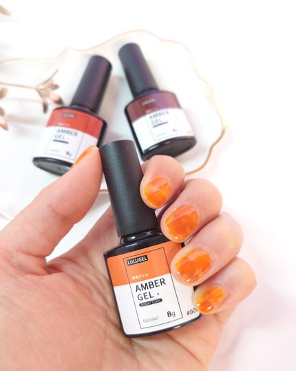 アンバージェル 琥珀ジェル/LULUGEL/ジェルネイルを使ったクチコミ(4枚目)