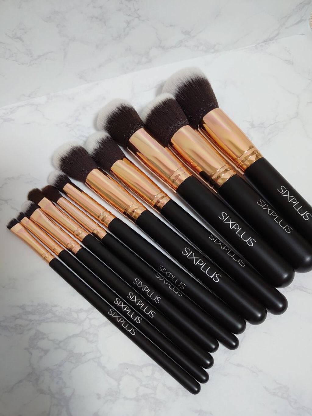 貴族のゴールド メイクブラシ11本セット 化粧ポーチ付き/SIXPLUS/メイクブラシを使ったクチコミ(2枚目)