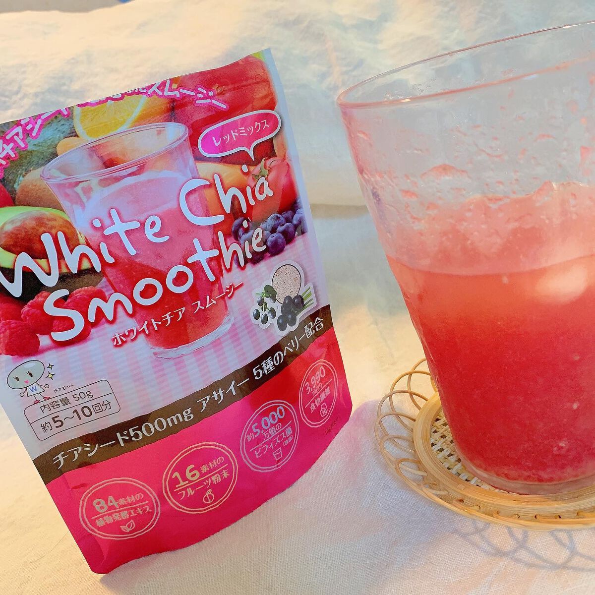ぬこ@フォロバ100 on LIPS 「·ホワイトチアスムージー レッドミックス内容量¦50g(約5-..」(4枚目)