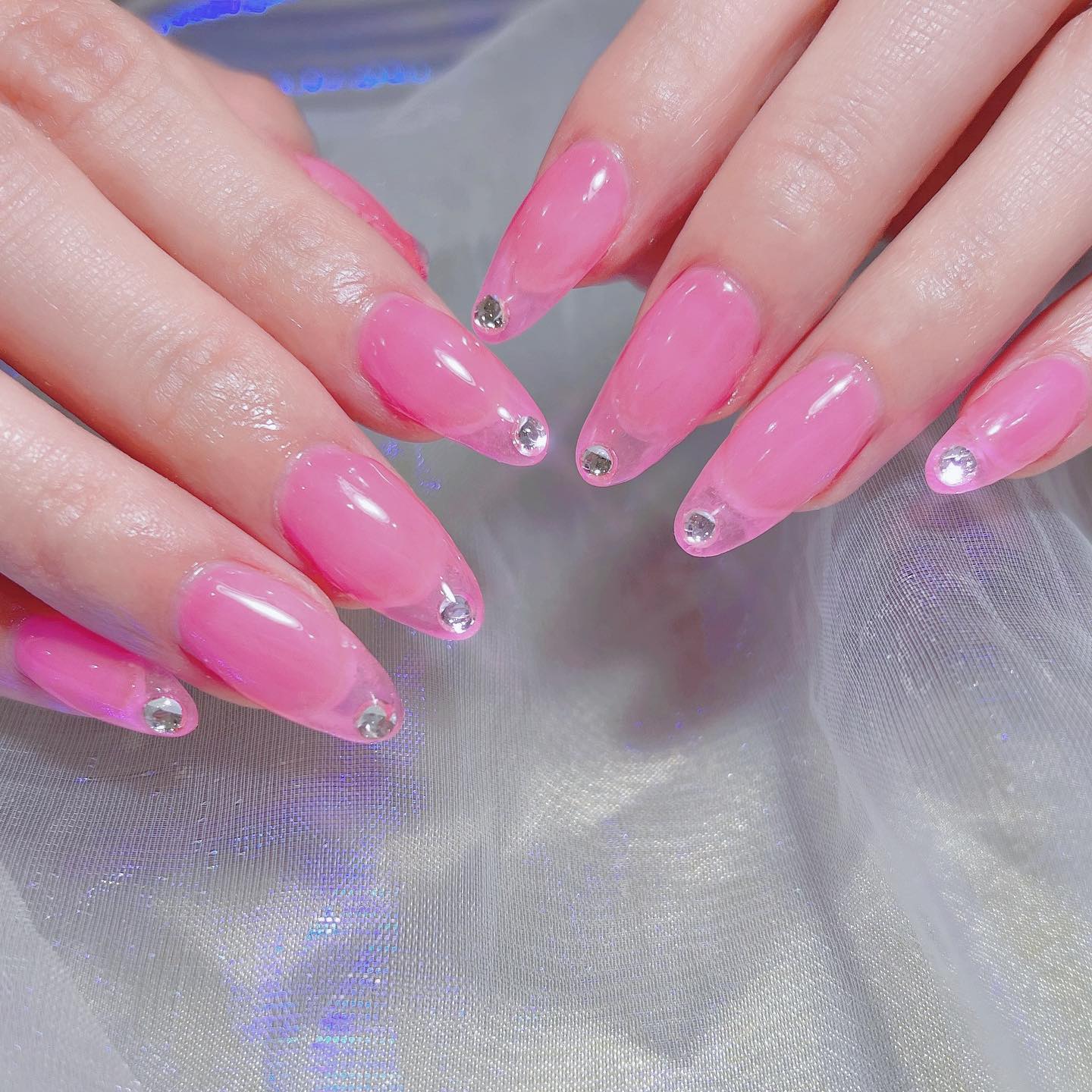 #ネイル,#クリアネイル,#ピンクネイルのネイルデザイン