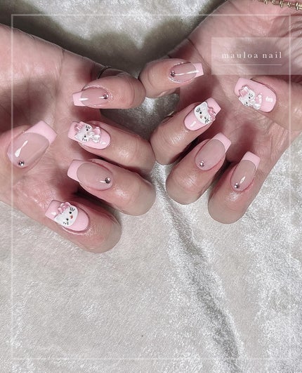 mauloa_nail on LIPS 「・ キティちゃん🎀🩷・ネイルやり方動画fantistにて多数更..」(1枚目)
