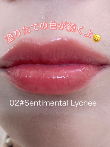 ブラッディライアー コーティングティント 02 センチメンタルライチ(Sentimental Lychee)/lilybyred/口紅を使ったクチコミ（3枚目）