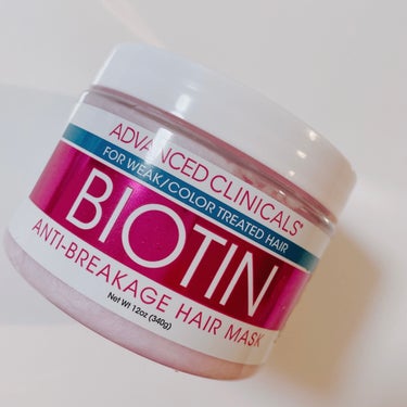 ADVANCED CLINICALS BIOTIN anti-breakage hair maskのクチコミ「iHerbで購入。
品切れのことが多くて、ようやく買えました💡

ひとまず4日間連続で使ってみ.....」（1枚目）