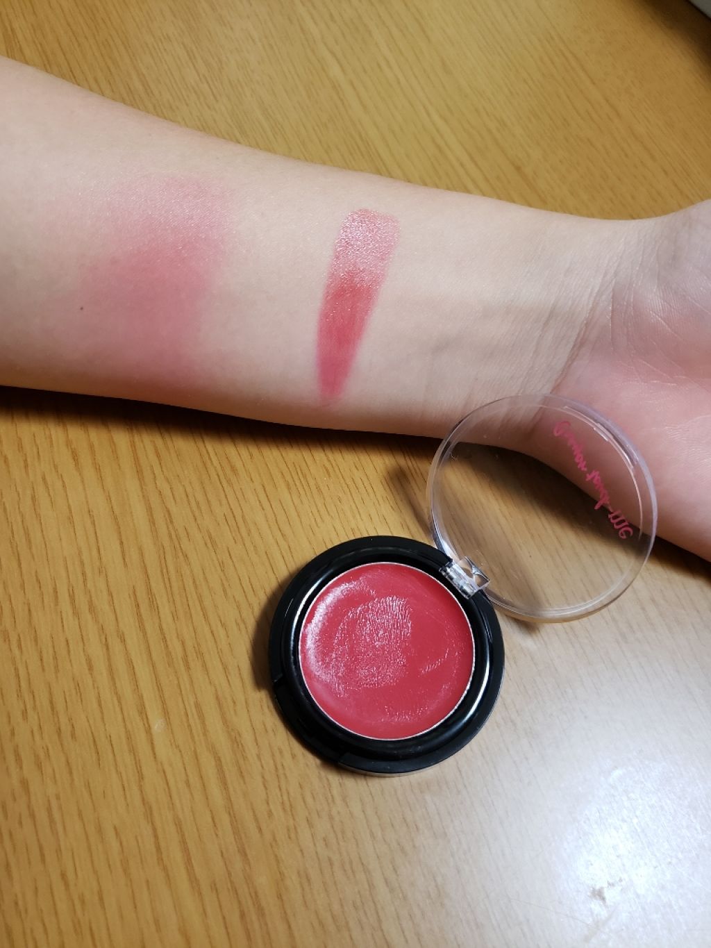 リップ&チーク チェリーレッド/crayontouch-me/ジェル・クリームチークを使ったクチコミ（3枚目）