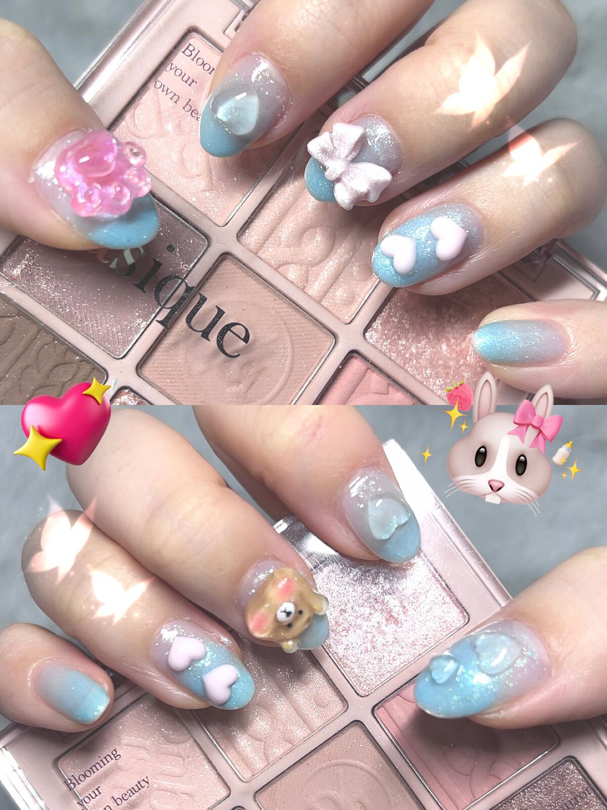 ゆっちゃん on LIPS 「【可愛すぎる🐰】セルフネイルしたよ〜!!パーツは全てSHEIN..」(1枚目)