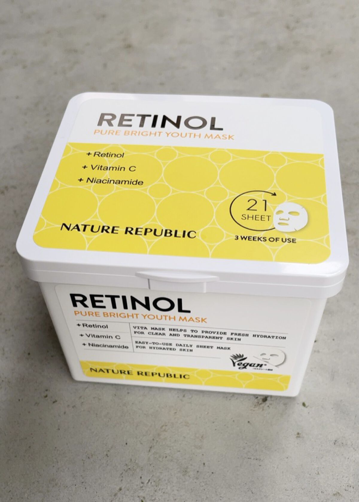 キューブマスク レチノール/ネイチャーリパブリック/シートマスク・パックを使ったクチコミ（3枚目）