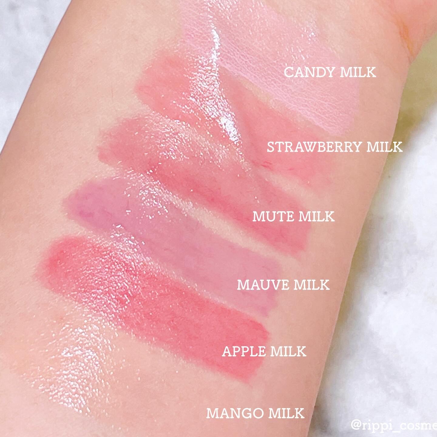 ミルクハートティントリップアンドチーク/Merrymonde/リップティントを使ったクチコミ（3枚目）