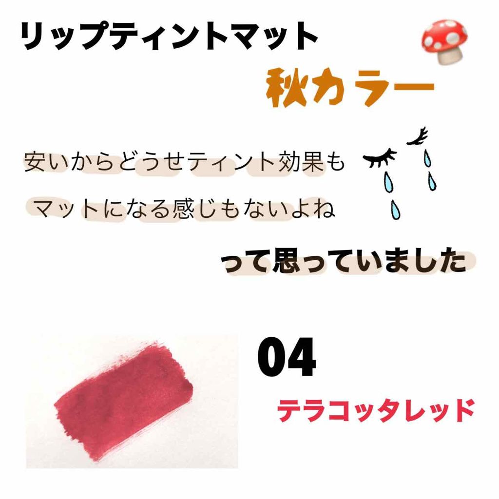 リップティントマット 04 テラコッタレッド/キャンメイク/リップグロスを使ったクチコミ（1枚目）