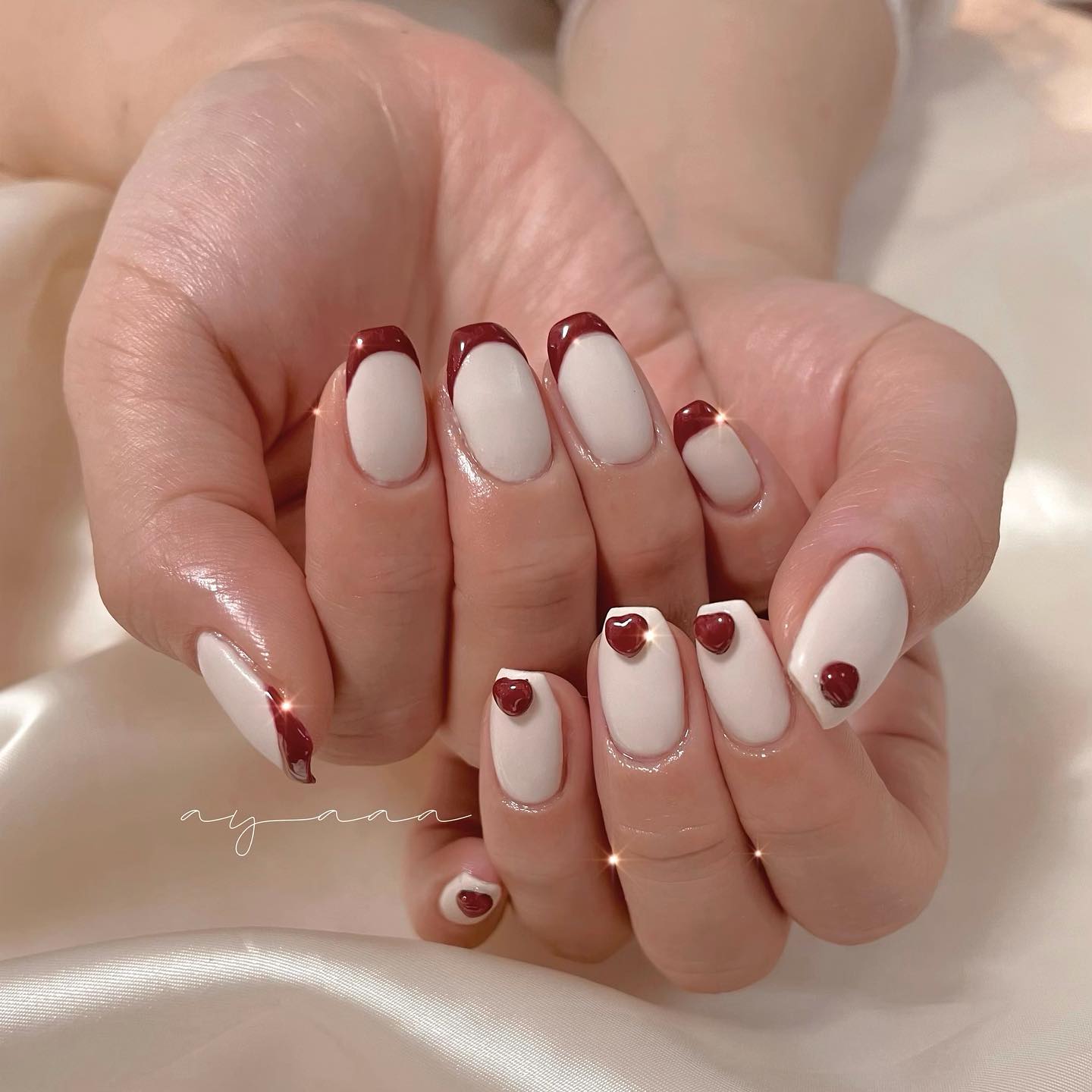 #バレンタインネイルのネイルデザイン