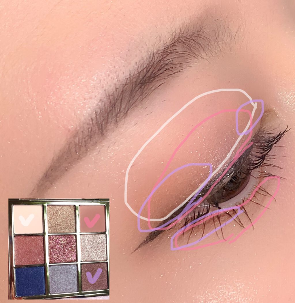 長相思シリーズ 9色アイシャドウパレット/CATKIN/アイシャドウパレットを使ったクチコミ(3枚目)