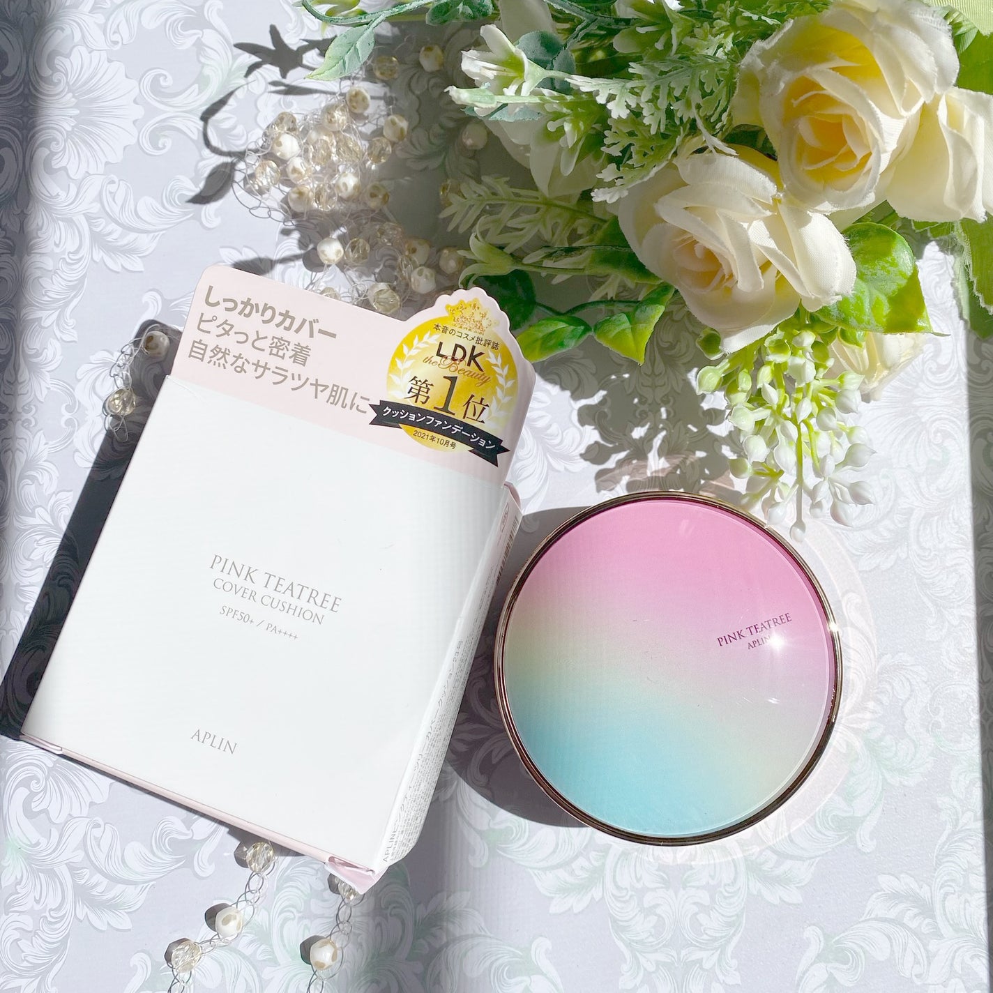 ピンクティーツリーカバークッション/APLIN/クッションファンデーションを使ったクチコミ(2枚目)