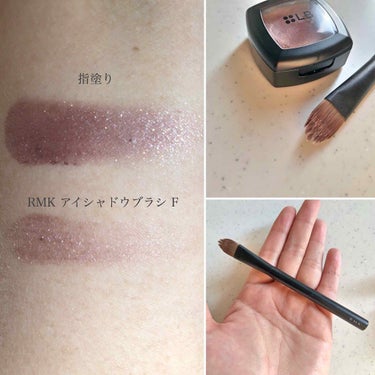 RMK アイシャドウブラシ Fのクチコミ「今日は質問を受けたので
#LB を使ったムラサキメイク
暗くなりすぎないようにベースに#GIN.....」（3枚目）