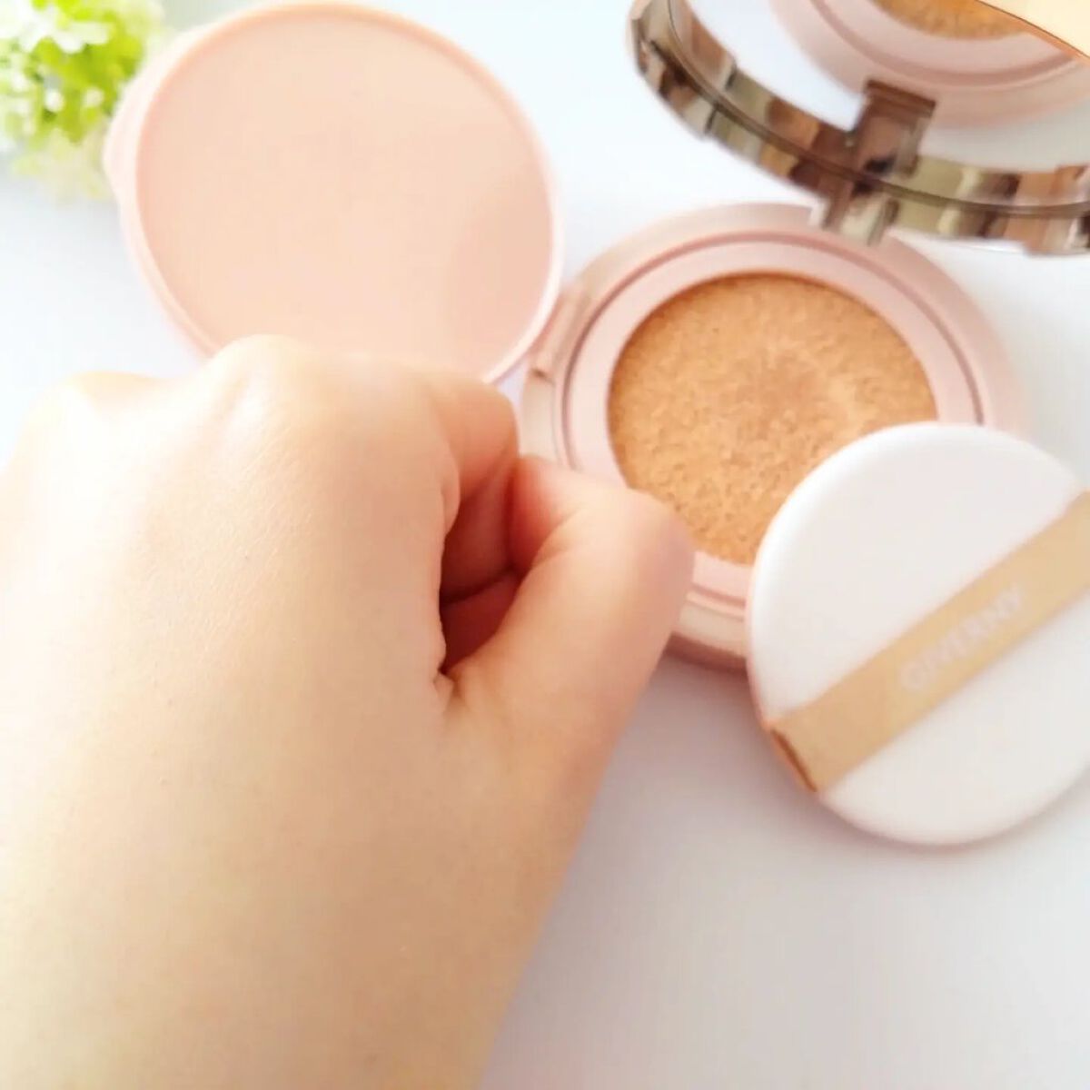 密着カバークッション 21 ライトベージュ/GIVERNY/クッションファンデーションを使ったクチコミ（3枚目）