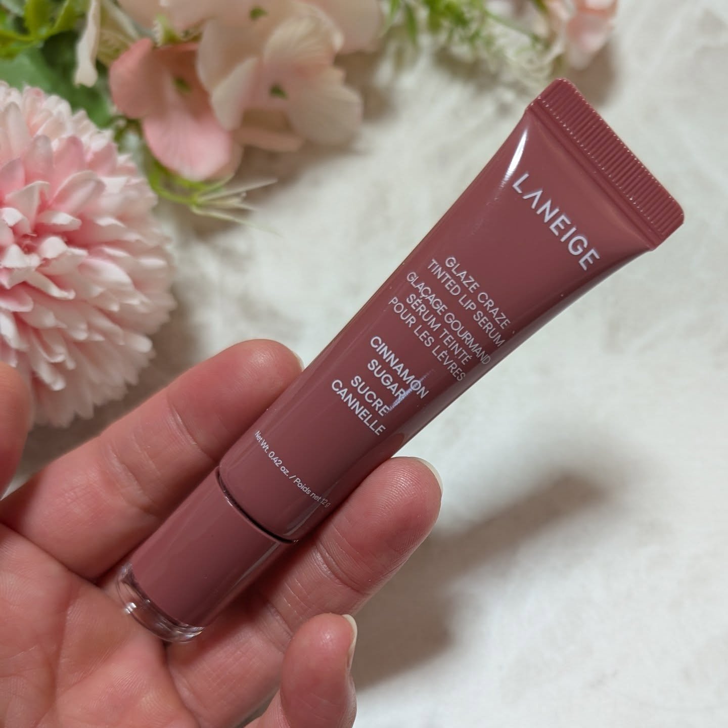 グレイズ ティントリップセラム シナモンシュガー/LANEIGE/リップ美容液を使ったクチコミ（3枚目）