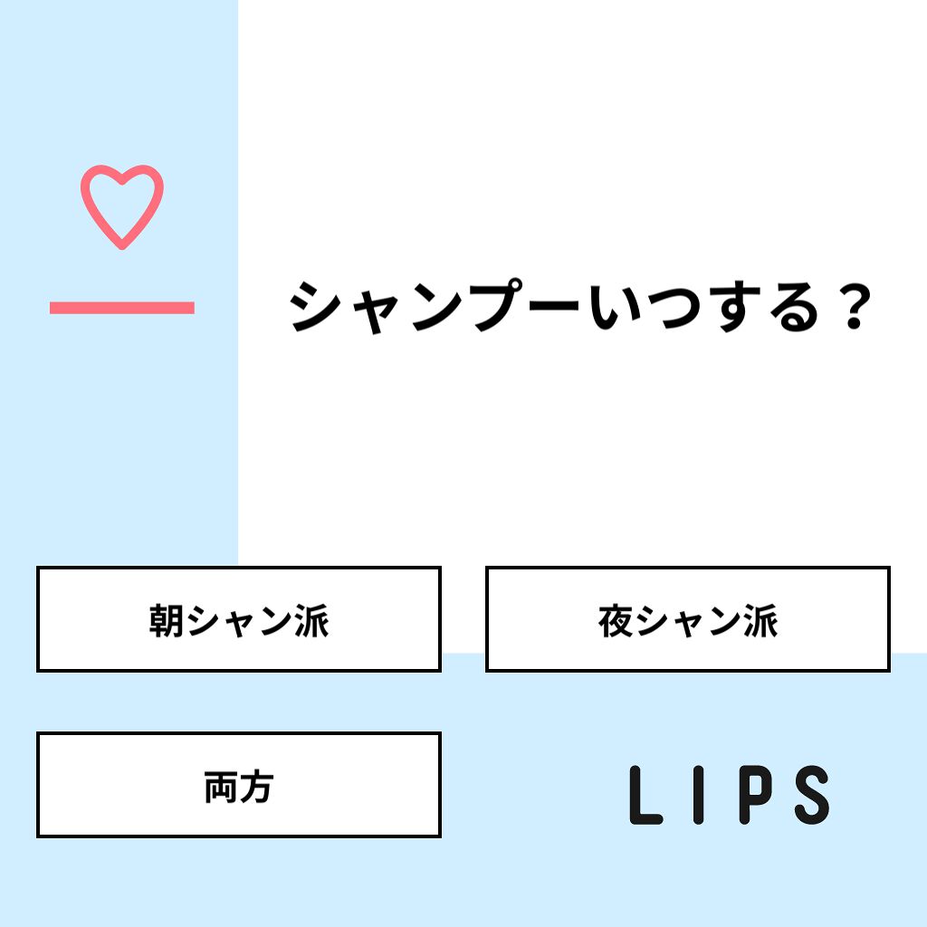 72coo. /Natsuco. on LIPS 「【質問】シャンプーいつする?【回答】・朝シャン派:11.1%・..」(1枚目)