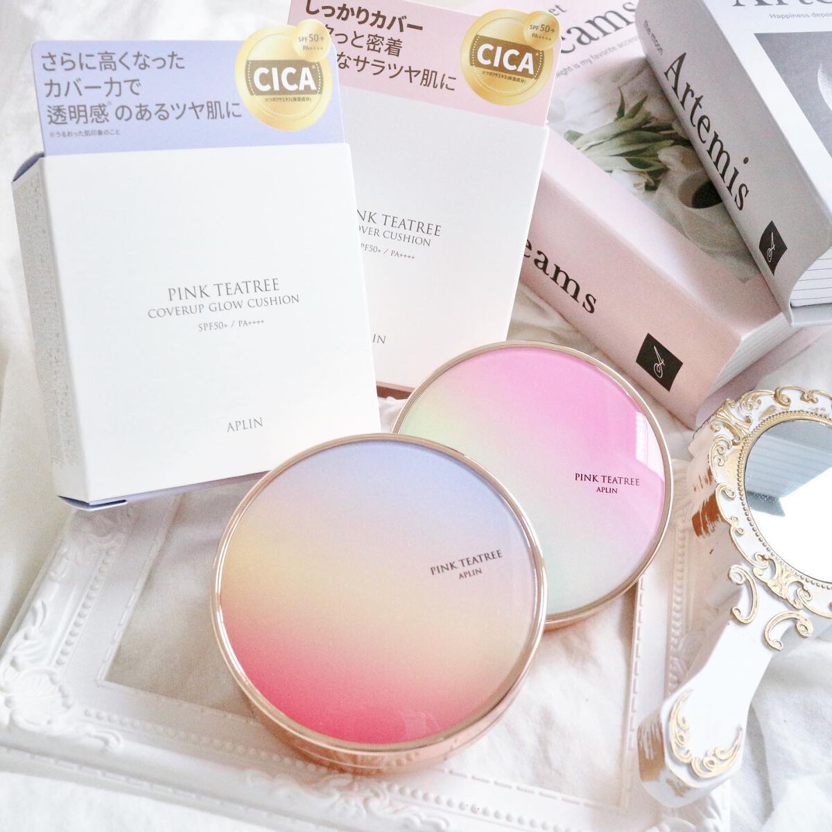 ピンクティーツリーカバーアップグロウクッション/APLIN/クッションファンデーションを使ったクチコミ（1枚目）