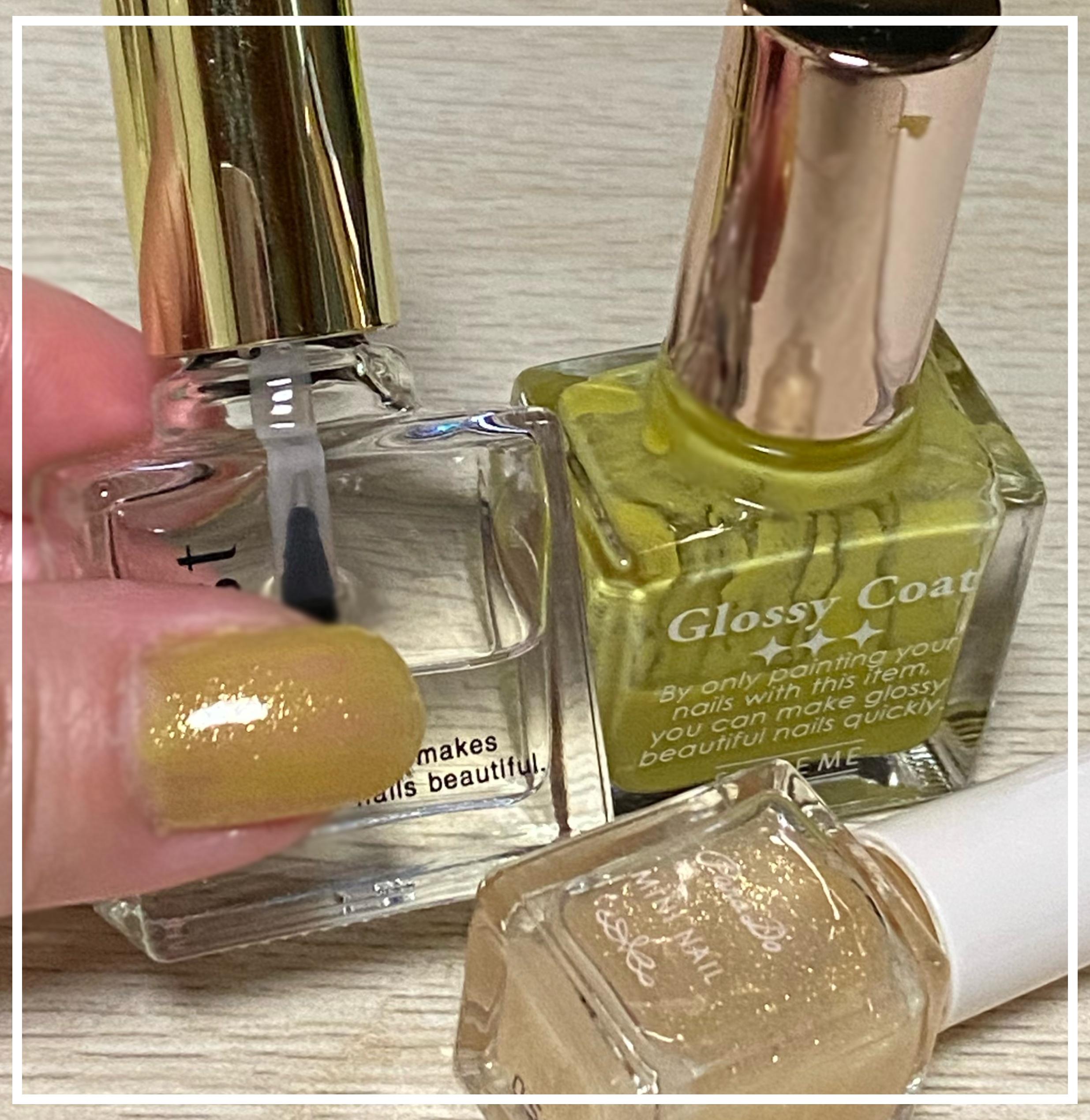 グロッシーコート ライムイエロー【旧】/スキューズミー/オールインワンネイルを使ったクチコミ（1枚目）