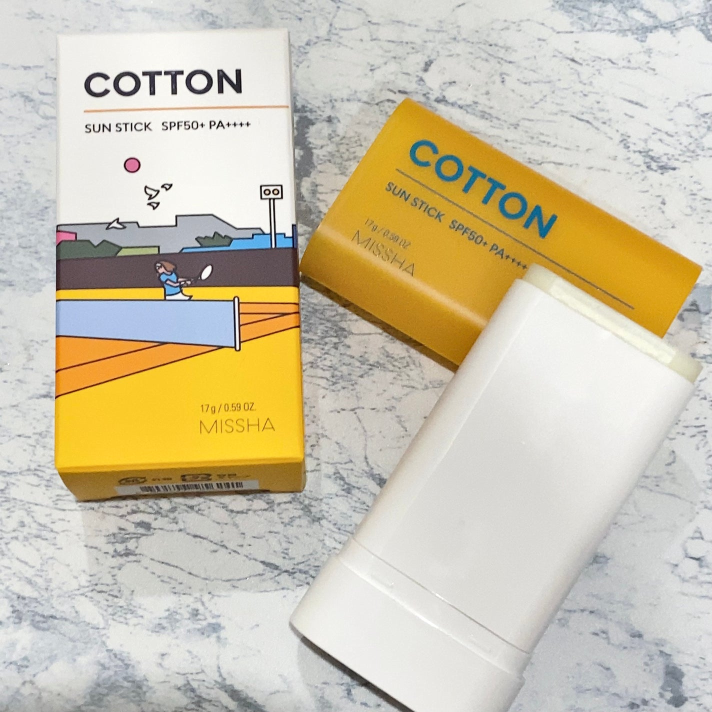 ミシャ オールアラウンド セーフブロック サンスティック コットン<SPF50+/PA++++>/MISSHA/日焼け止めスティックを使ったクチコミ(1枚目)
