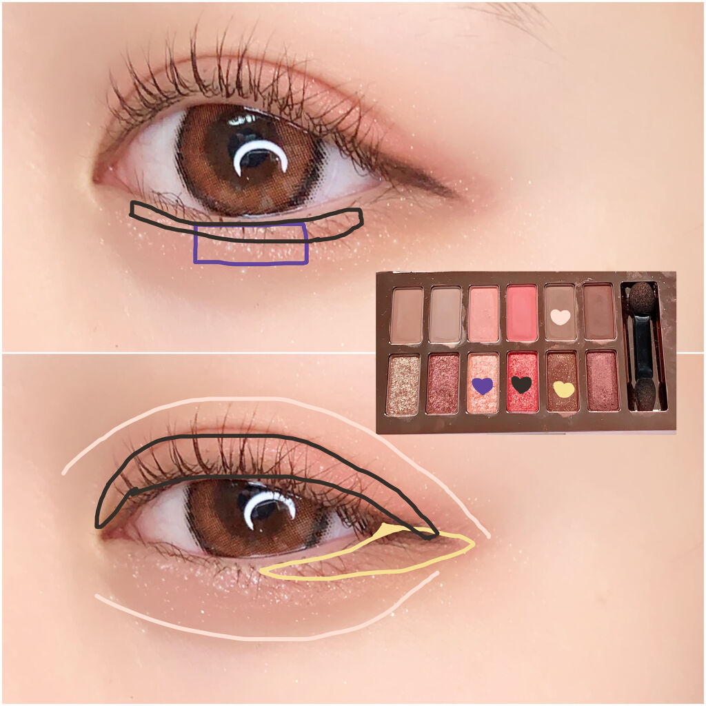 バレンタインボックス3ローズモーメント/VAVI MELLO/アイシャドウパレットを使ったクチコミ（2枚目）