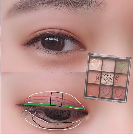 UR GLAM BLOOMING EYE COLOR PALETTE/U R GLAM/アイシャドウパレットを使ったクチコミ(2枚目)