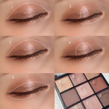 UR GLAM BLOOMING EYE COLOR PALETTE/U R GLAM/アイシャドウパレットを使ったクチコミ(2枚目)