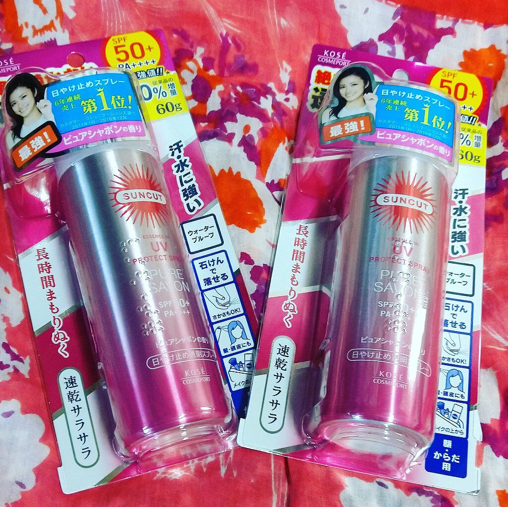 日やけ止め透明スプレー ピュアシャボン/サンカット®/日焼け止めミスト・スプレーを使ったクチコミ（1枚目）