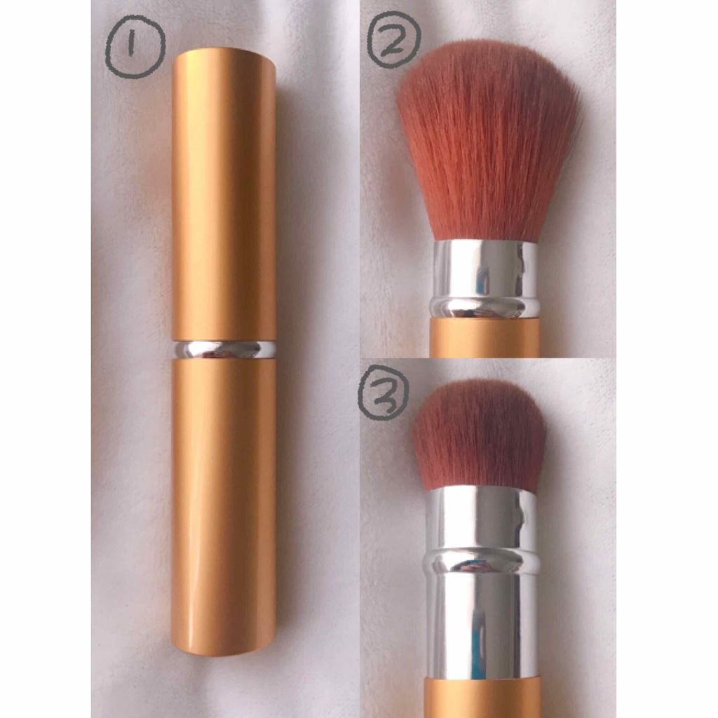 ごくふわっ春姫スライド式携帯メイクブラシ/DAISO/メイクブラシを使ったクチコミ(2枚目)