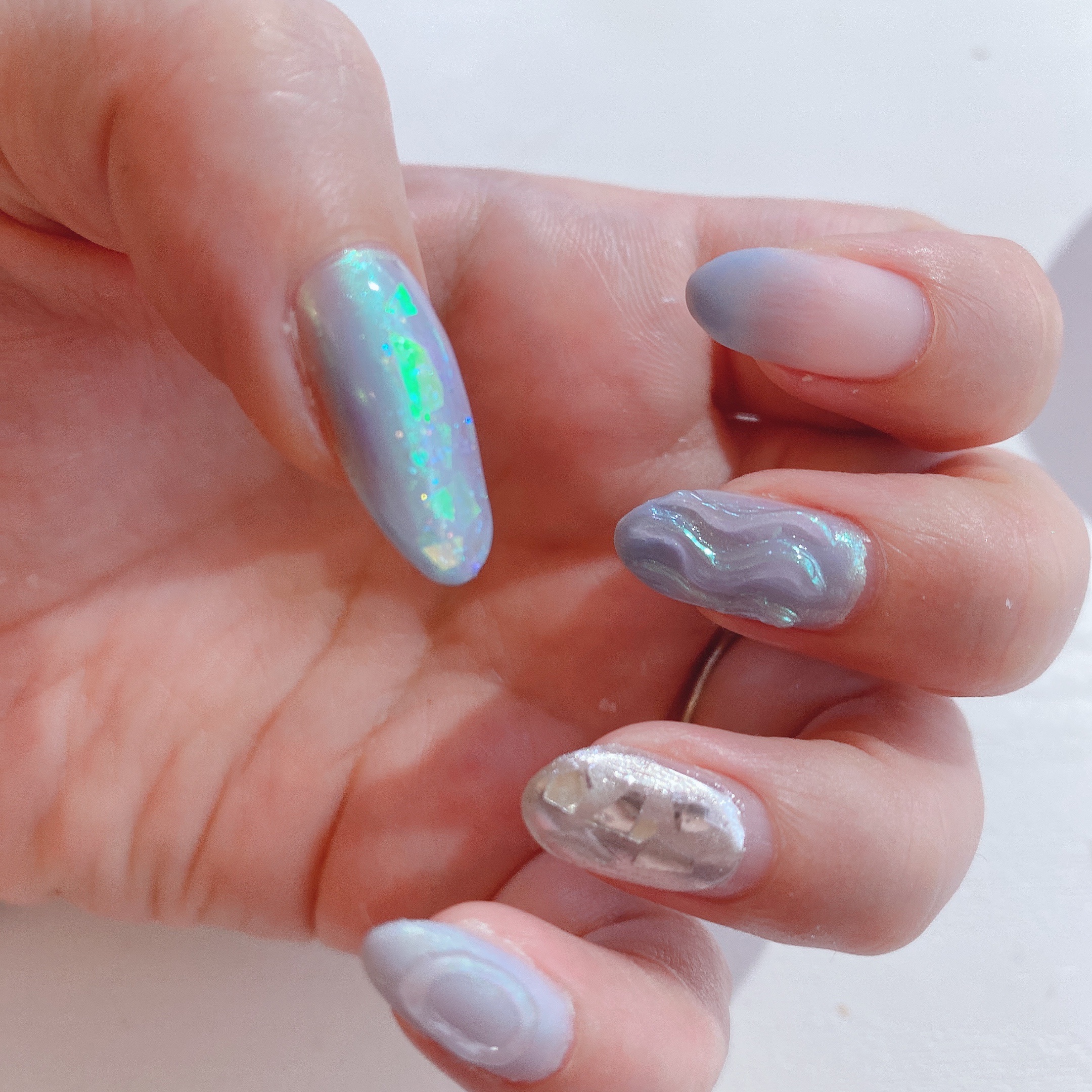 パル カラージェル アクアブルー/キャンドゥ/ジェルネイルを使ったクチコミ（3枚目）