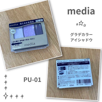 グラデカラーアイシャドウ/media/アイシャドウパレットを使ったクチコミ(1枚目)