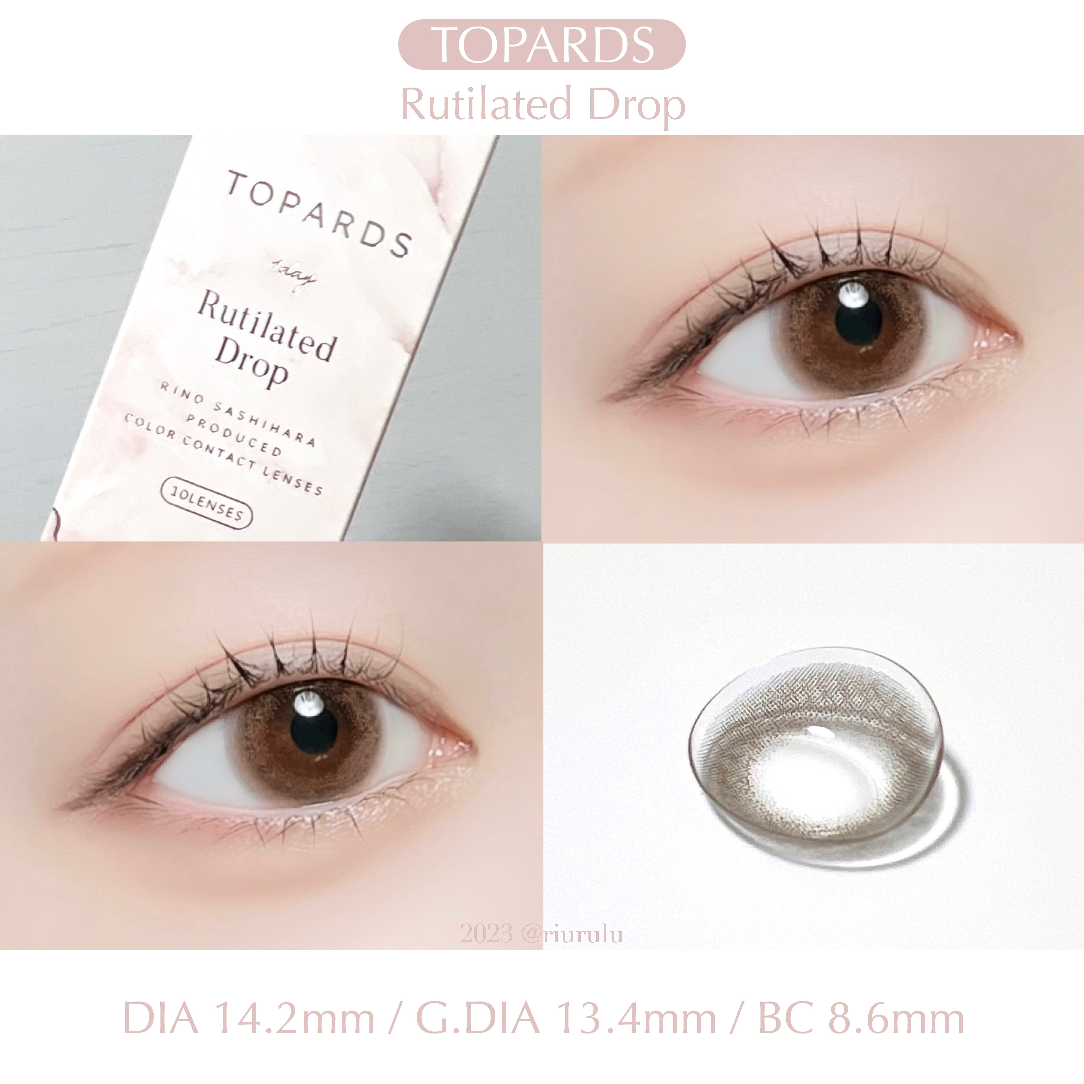 \ うるうるな透明感ブラウンカラコン🥨🤎 /


◾︎ TOPARDS
ルチルドロップ

(裸眼：普通サイズ 焦げ茶目)

──────────────────

▫️𝗟𝗘𝗡𝗦 𝗦𝗣𝗘𝗖

#ルチルドロップ

D