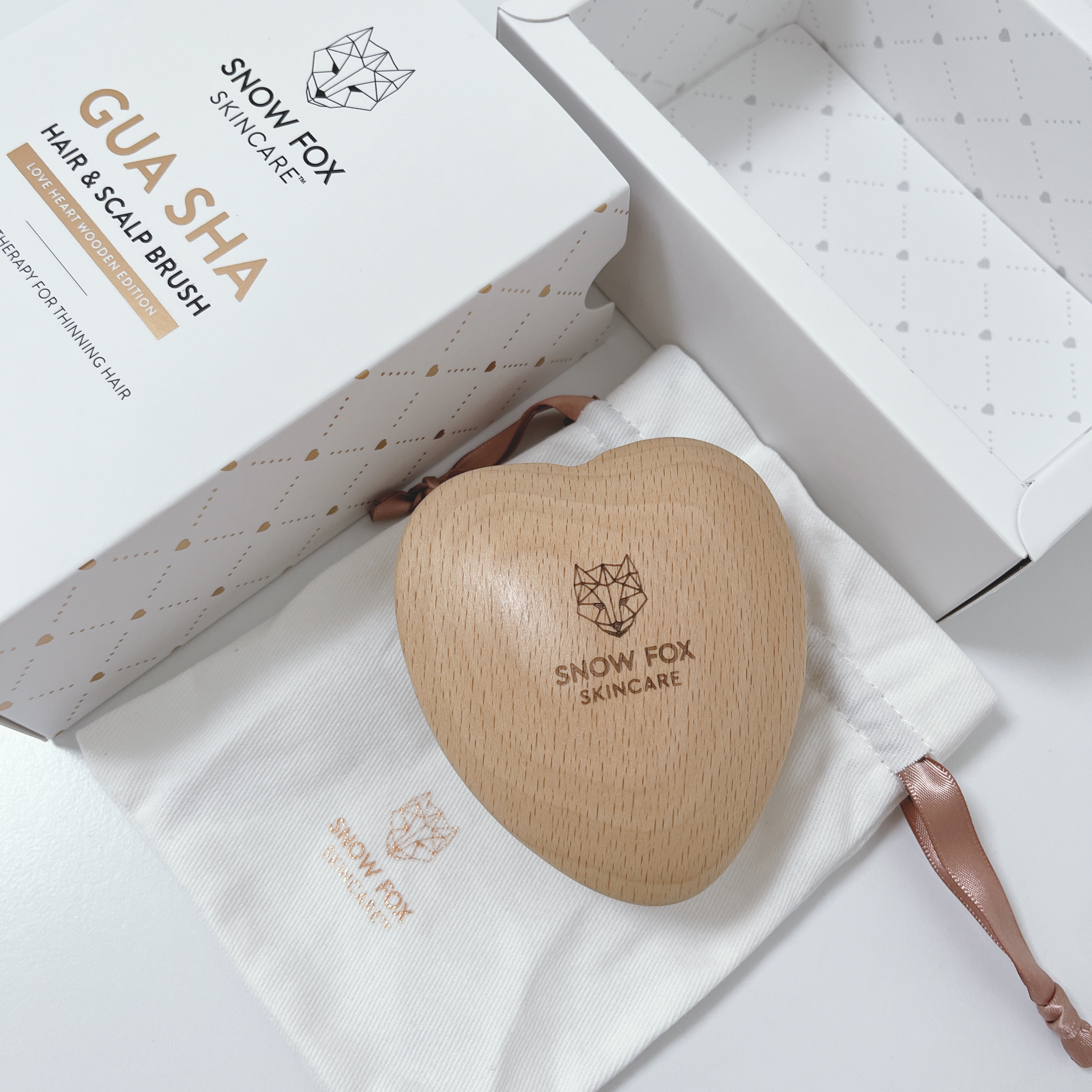 プレミアム FOX カッサ ウッド ミニハート ヘアブラシ/SNOW FOX SKINCARE/ヘアブラシを使ったクチコミ（2枚目）