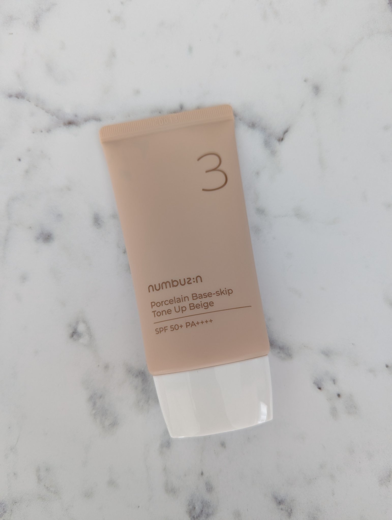 3番 ノーファンデ陶器肌トーンアップクリーム/numbuzin/化粧下地を使ったクチコミ（1枚目）
