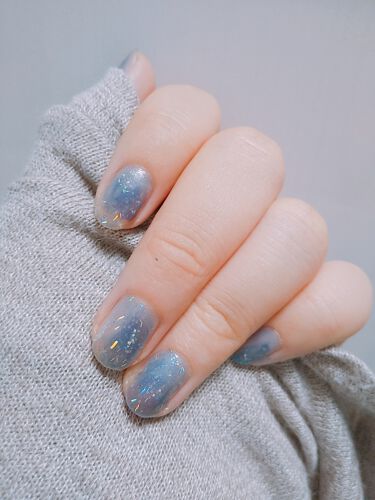 Ac ネイルエナメル M Ac Makeupを使った口コミ 梅雨ネイル薄い青系のベースに 透け感のある By 蒼紫 普通肌 10代後半 Lips
