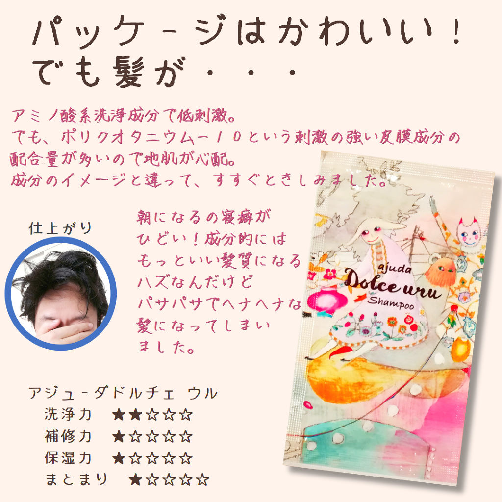 アジューダドルチェウルシャンプー＆トリートメント/インターコスメ/シャンプー・コンディショナーを使ったクチコミ（1枚目）