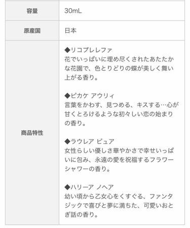 ◆オハナ・マハロ オーデコロン
◆ピカケ アウリィ
言葉をかわす、見つめる、キスする…
心が甘くとろけるような初々しい恋の始まりの香り。

❁❁❁❁❁❁❁❁❁❁❁❁❁❁❁❁❁❁❁❁❁❁❁❁❁❁❁❁❁❁

香りのイメージに合わせたオシャレなラベルデザインが魅力的な「オハナマハロ」のオーデコロン。
手のひらサイズながら、メタリックカラーのキャップ×ガラスボトルでリッチなムードも満点。
気軽に持ち歩けるコンパクトなサイズ感は、お出かけのお供にはもちろん、ちょっとした贈り物にもオススメ。
シーンや気分に合わせて使い分けしたくなる、豊富なバリエーションに注目を。

https://www.plazastyle.com/ec/pro/disp/1/P02FRA0173より

❁❁❁❁❁❁❁❁❁❁❁❁❁❁❁❁❁❁❁❁❁❁❁❁❁❁❁❁❁❁

3〜４種類あって、この香りが1番よかった🥰
香水ってちょっとお高いイメージだけど、これは2000円以内で購入できる◎

量も少なくはないからコスパも悪くないと思う🤔
持ちはちょっとう〜ん…🤢かな
2プッシュしても半日持つかどうか…
お昼に付け直した方がいいかも。

本当にいい香り🥳
めちゃくちゃ【女の子】って感じ⸜🌷︎⸝‍
甘いのにくどくない！
爽やかで清楚な、やわらかい香り💭💭
本物の花の香りってよりは、【可愛い花のイメージ】で作った感じ😌🌸
ピカケ(=ジャスミン)とバニラが混ぜられているらしい🤔📝
言葉で伝えるのが難しい香りだけど、本当に良い香りだからテスターで1度試してみてほしい！

❁❁❁❁❁❁❁❁❁❁❁❁❁❁❁❁❁❁❁❁❁❁❁❁❁❁❁❁❁❁

#オーデコロン #香水
#オハナマハロ  #私のおうち美容 の画像 その2