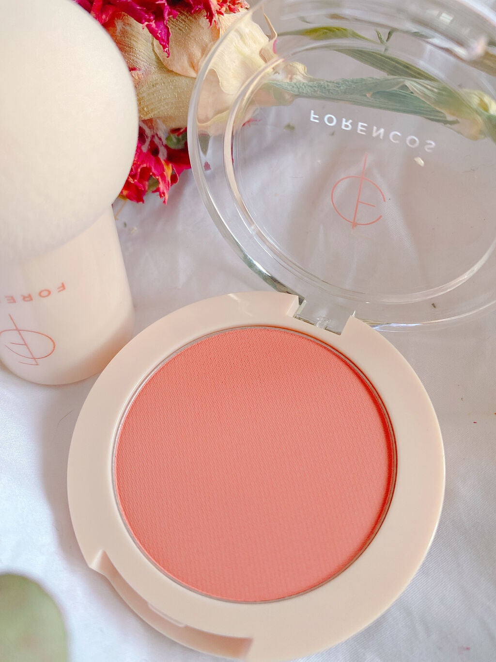 ベアブラッシャー パフ付き/フォレンコス/パウダーチークを使ったクチコミ(2枚目)