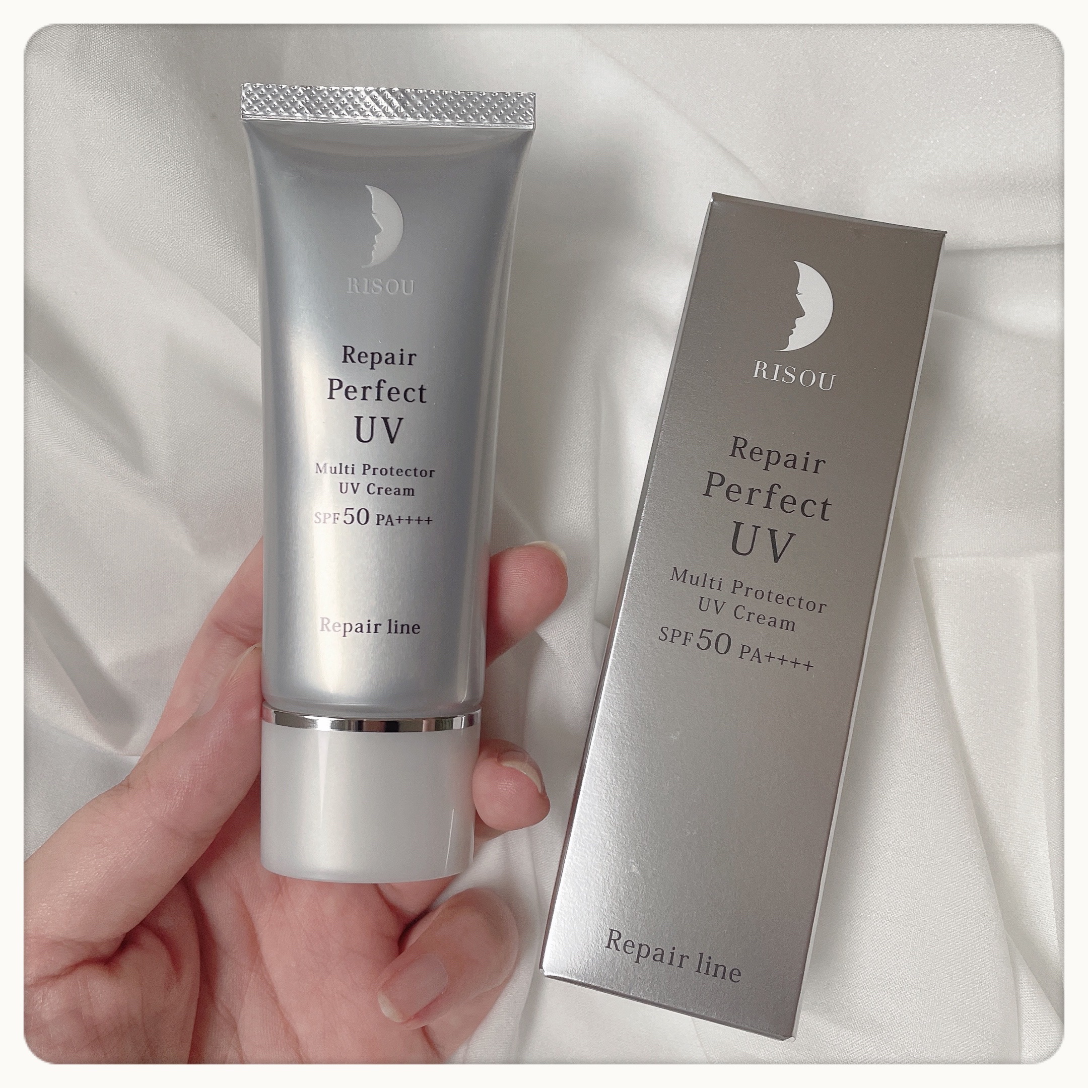 こんばんは🌕
いつもいいねありがとうございます🍀

 
負担となる成分不使用、お肌に優しい
『リペアパーフェクトUVクリーム』🍀
⁡
SPF50・PA++++と高い紫外線カット率に
天然由来による肌への優しさを両立した
ノンケミカルの