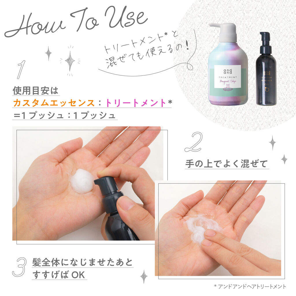 跳びまわる ブーケスキップの香り トリートメント/and and/洗い流すヘアトリートメントを使ったクチコミ（3枚目）