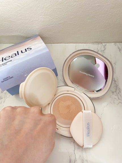 ブリージンググロークッション/Healus/クッションファンデーションを使ったクチコミ(1枚目)