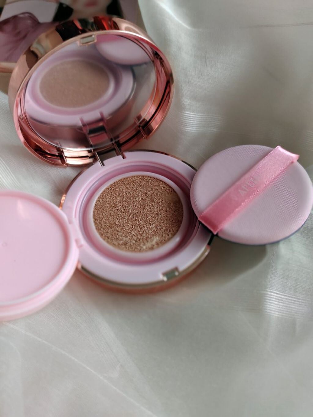 ピンクティーツリーカバークッション/APLIN/クッションファンデーションを使ったクチコミ(3枚目)