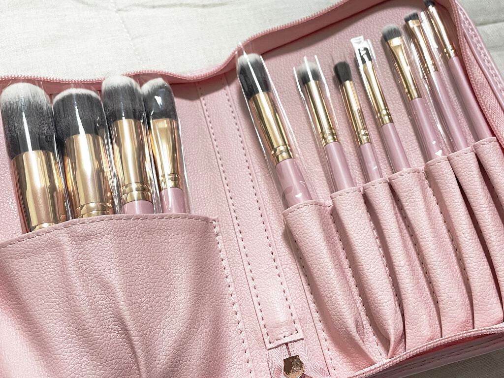 貴族のゴールド メイクブラシ11本セット 化粧ポーチ付き/SIXPLUS/メイクブラシを使ったクチコミ(1枚目)