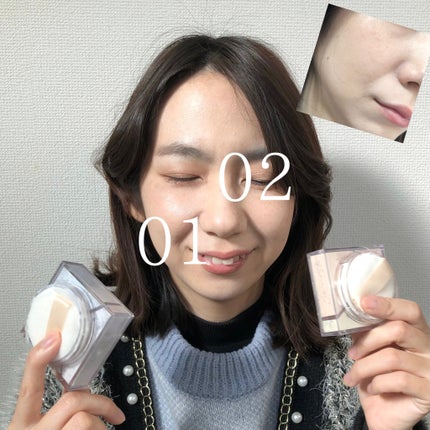 トリニタス グロウ パウダー/Visée/ルースパウダーを使ったクチコミ(7枚目)